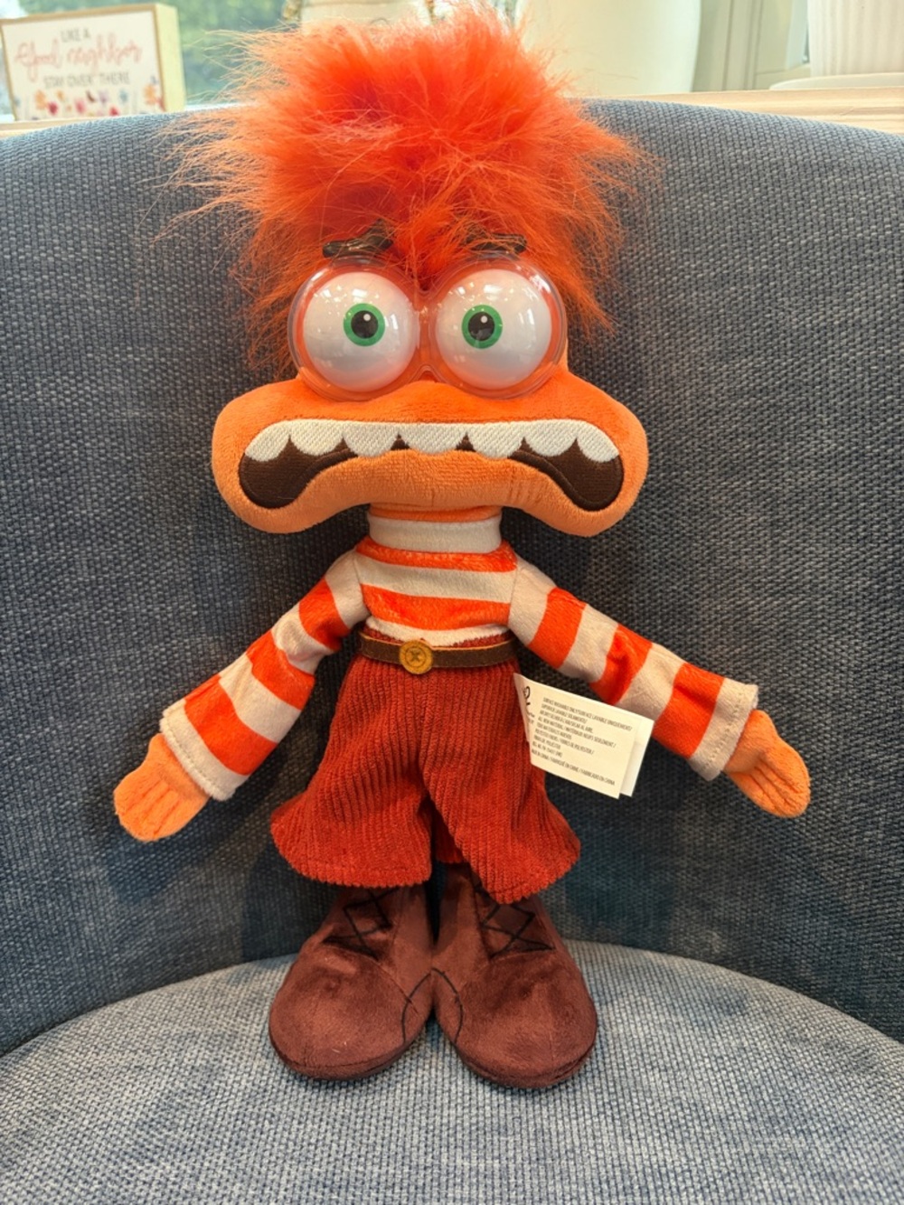 Inside Out 2 Movie Shaking with Anxiety poseable talking and shaking plush